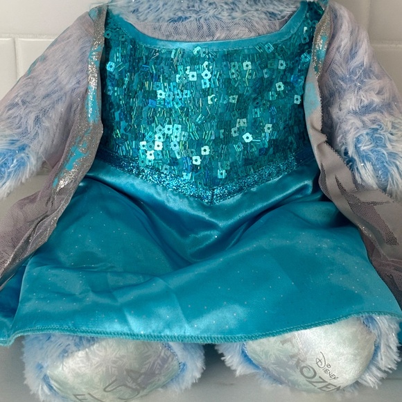 Build A Bear BAB DISNEY Frozen ELSA Blue Teddy Bear Dress Plush Stuffed SINGS! - Picture 6 of 14